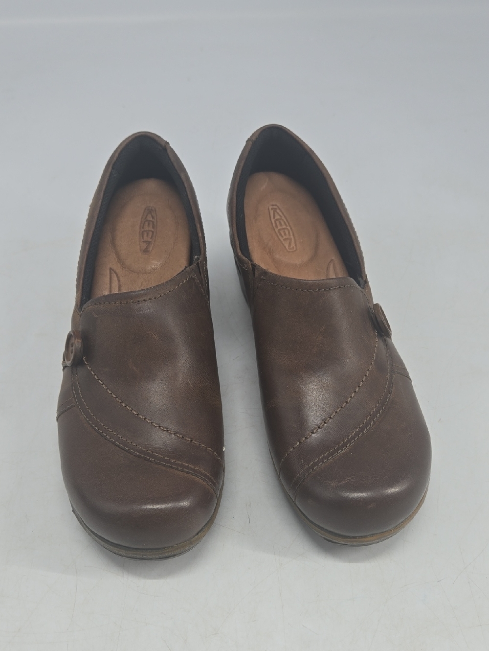 Keen Mora Leather Clogs Brown Leather Slip-Ons 7.5